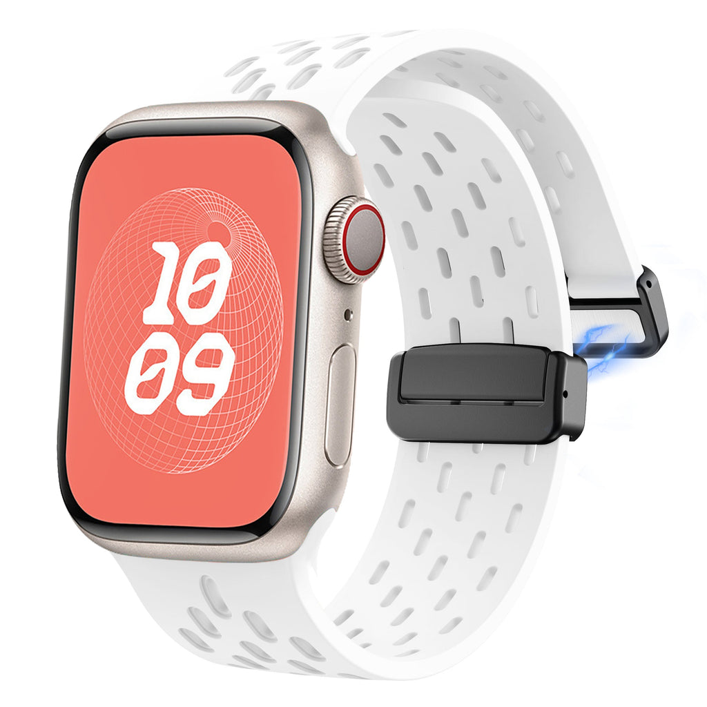 Apple Watch Silicone Mesh Magnetic Buckle Watch Strap (LSMM-057)