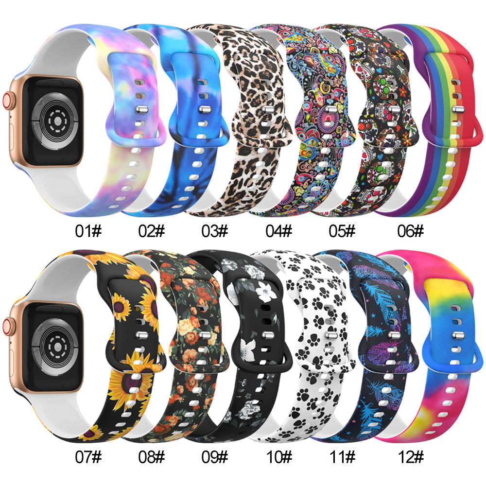 Apple Watch Printing pattern style silicone watch band (LSMM-059)