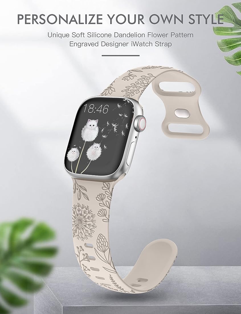 Apple Wacth Carved dandelion silicone strap (LSNY-008)