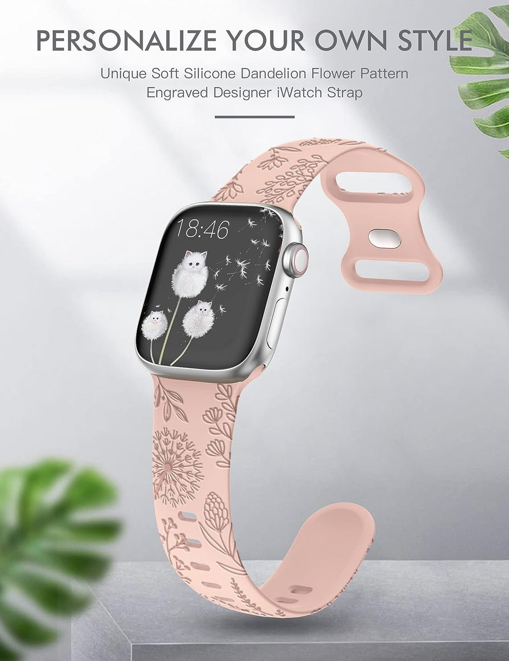 Apple Wacth Carved dandelion silicone strap (LSNY-008)