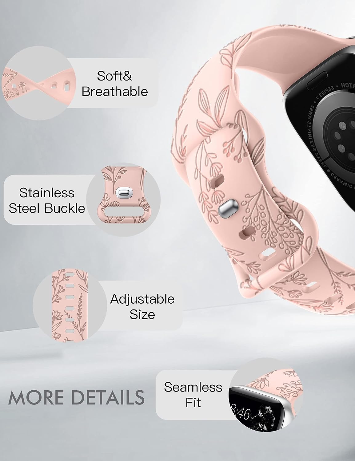 Apple Wacth Carved dandelion silicone strap (LSNY-008)