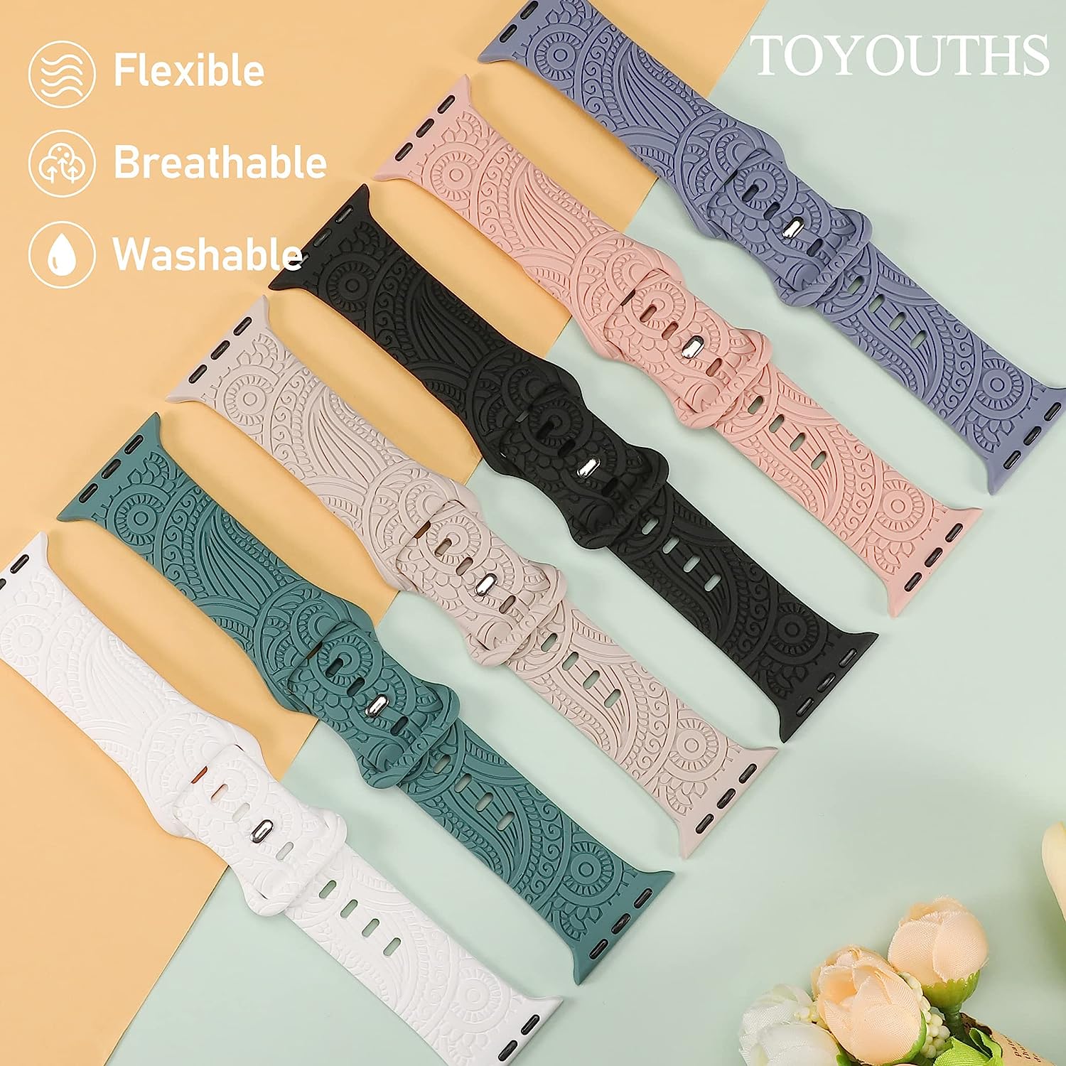 Apple Wacth Engraved Silicone watch bands (LSNY004)