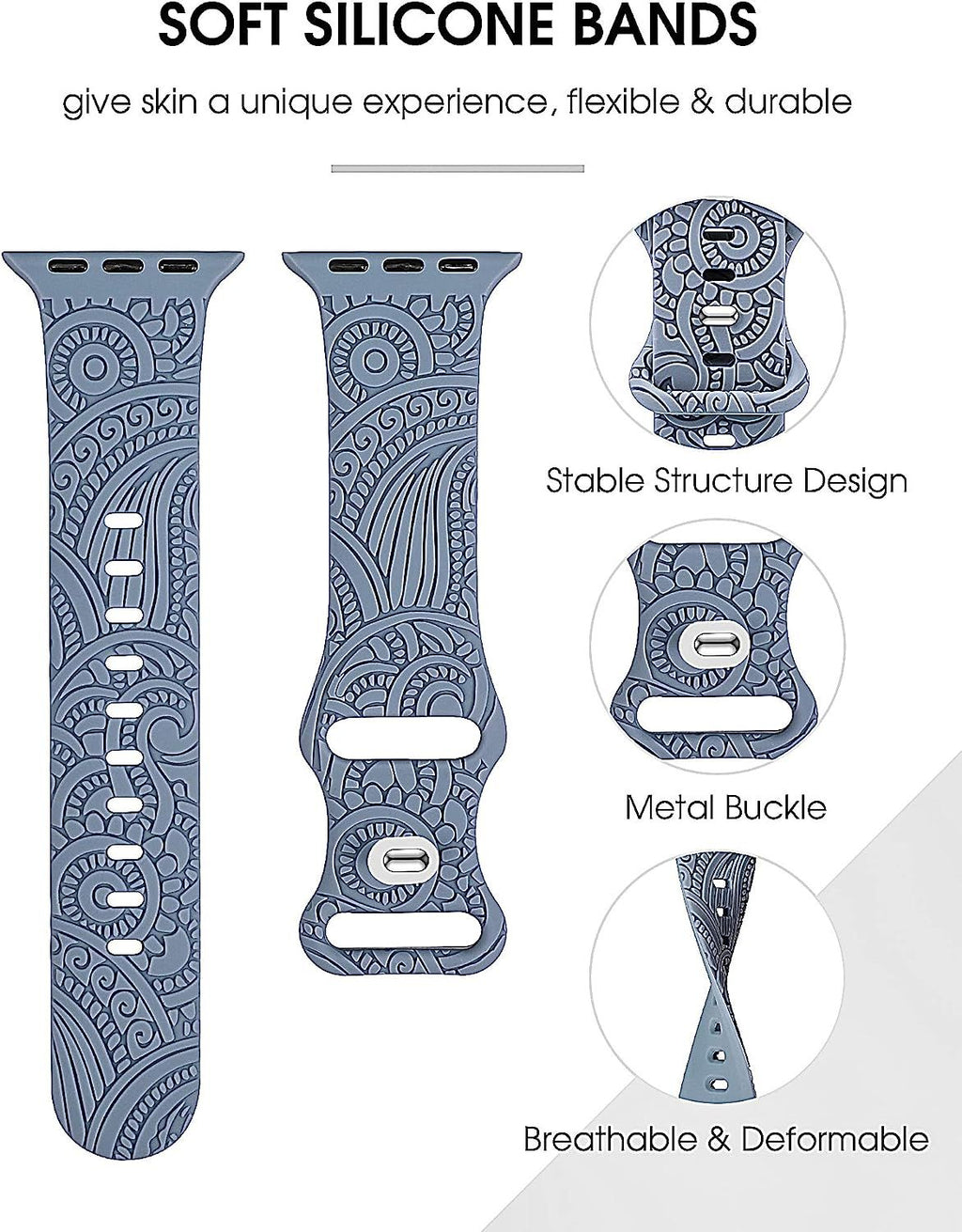 Apple Wacth Engraved Silicone watch bands (LSNY004)