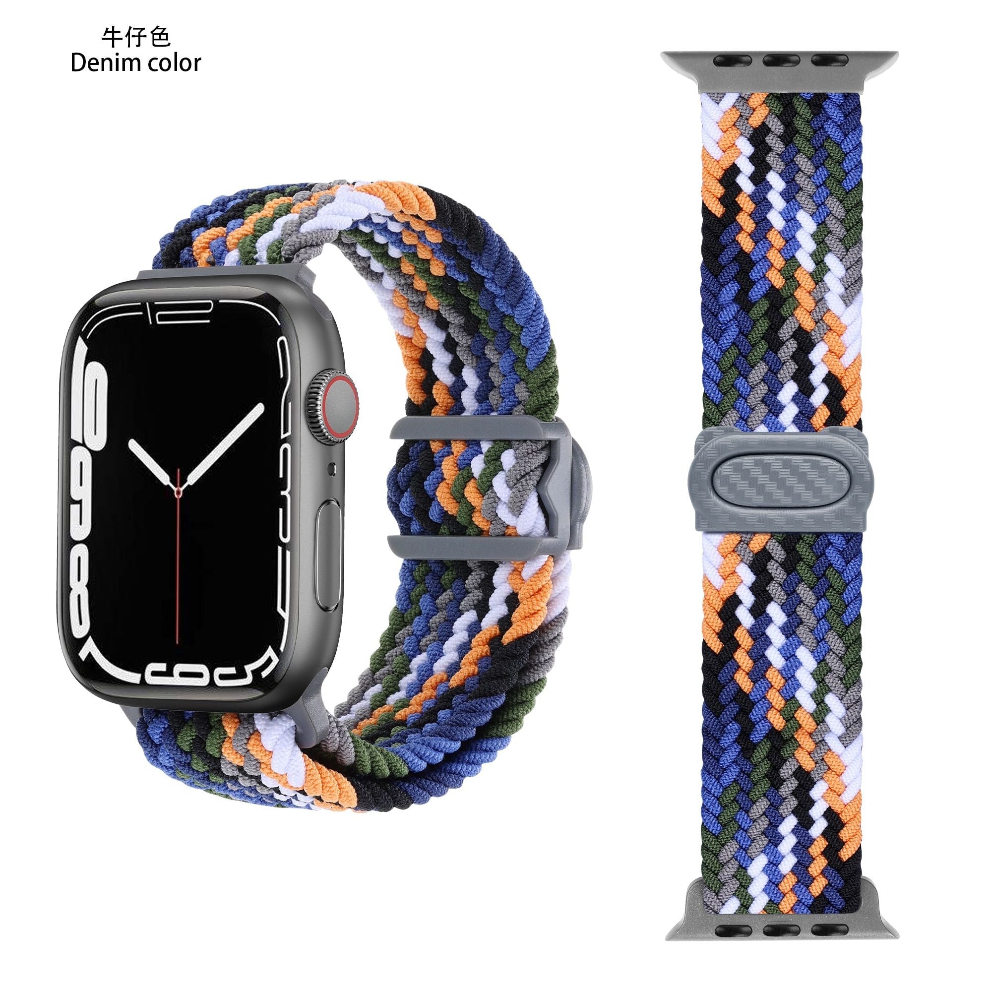 Apple Watch  iCarbon Fiber Buckle Braided Nylon Band (LSSY-028)