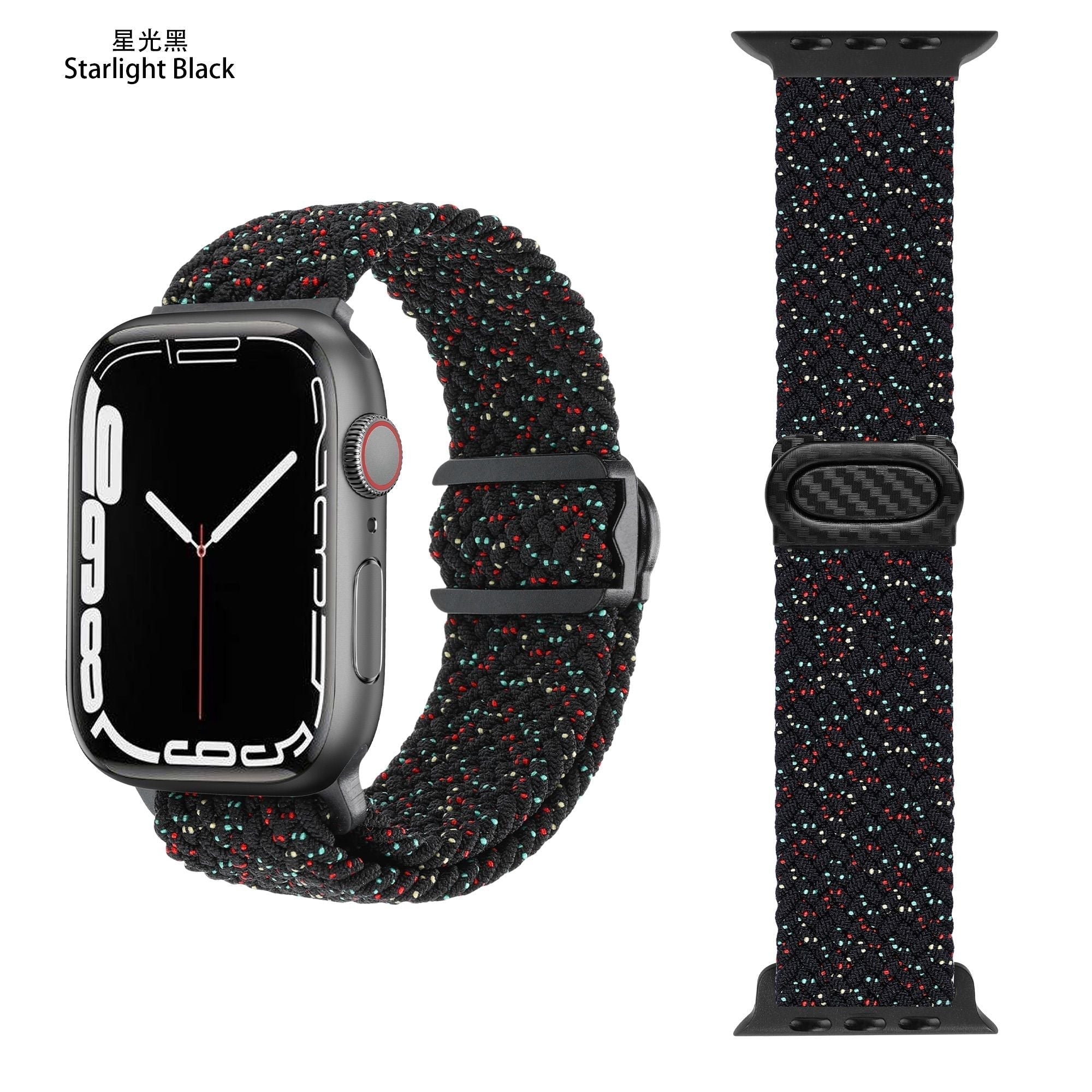 Apple Watch  iCarbon Fiber Buckle Braided Nylon Band (LSSY-028)