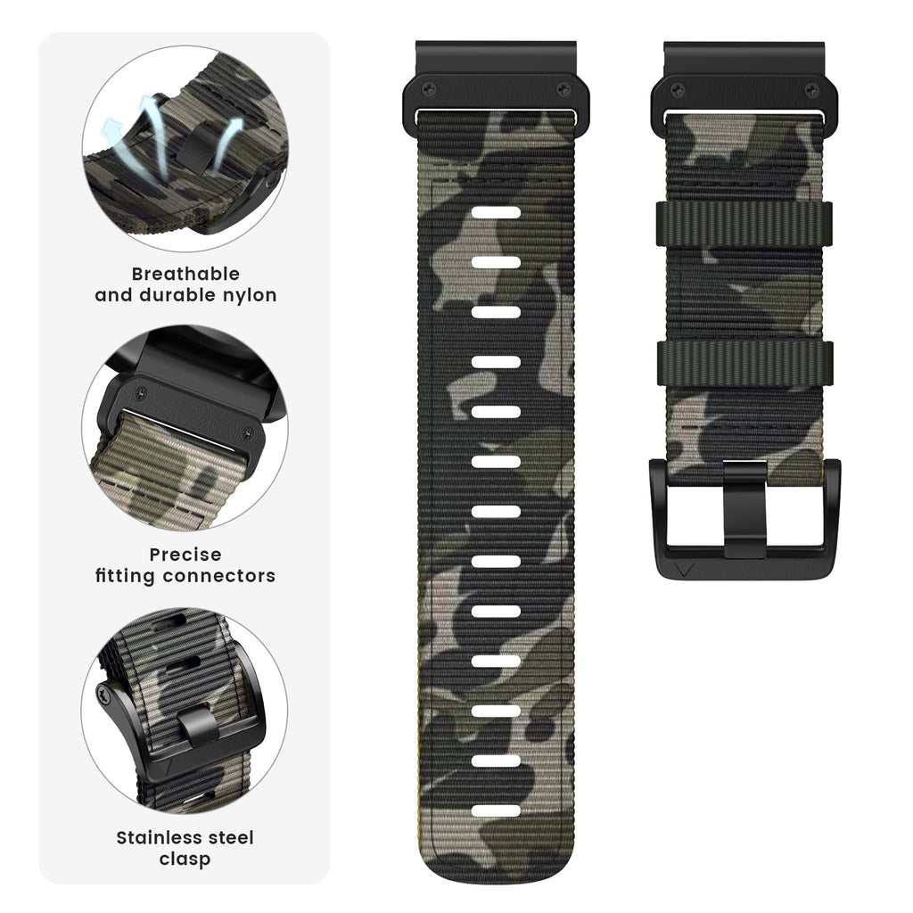 22 mm Quick Fit Camouflage Watch Band Nylon strap For Garmin (LSXJ-017)
