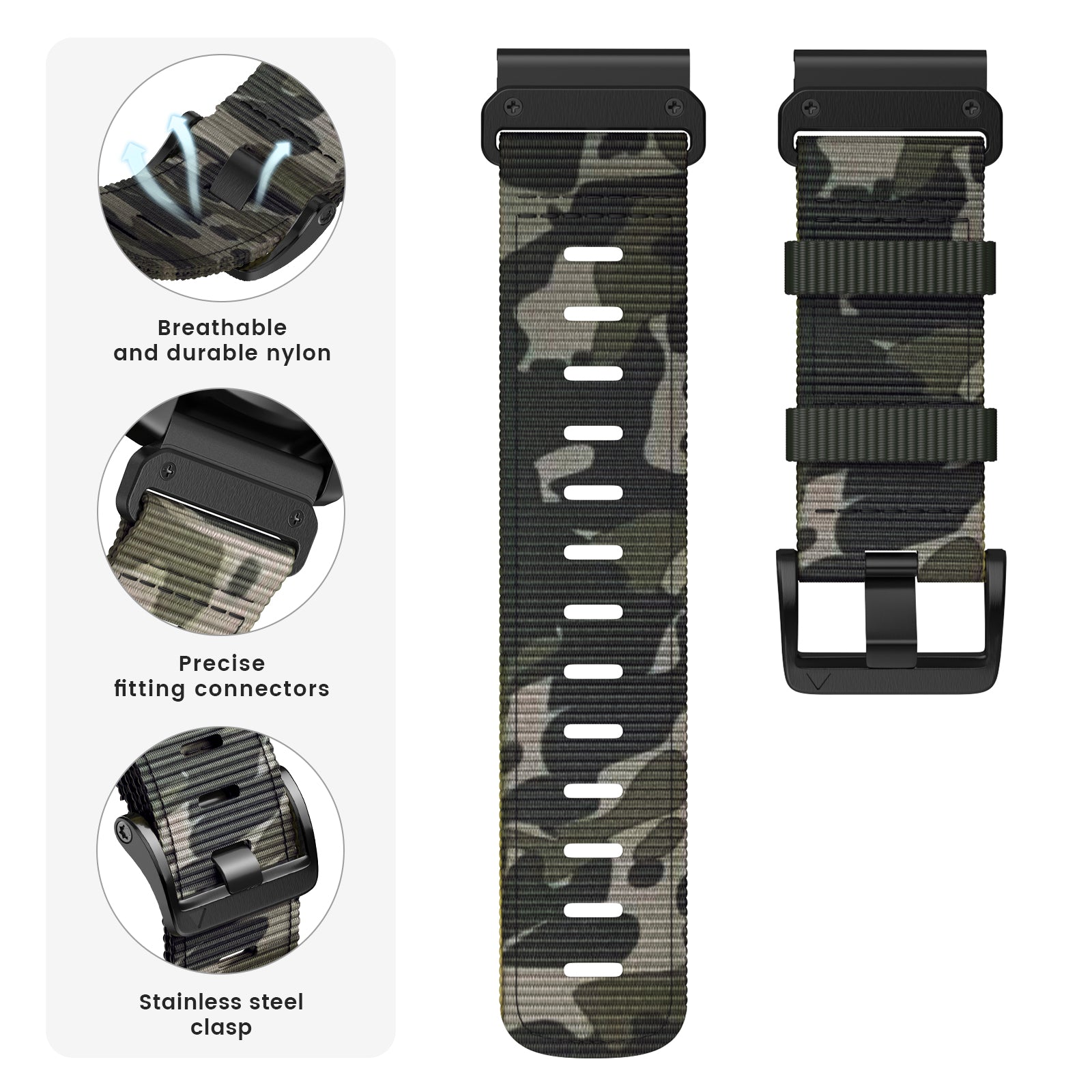 22 mm Quick Fit Camouflage Watch Band Nylon strap For Garmin (LSXJ-017)