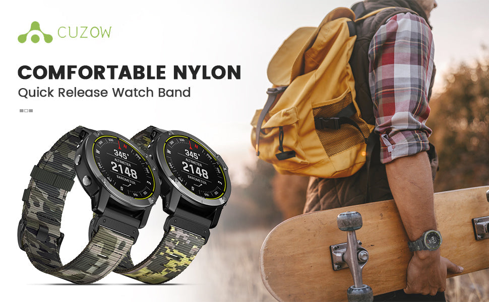 22 mm Quick Fit Camouflage Watch Band Nylon strap For Garmin (LSXJ-017)