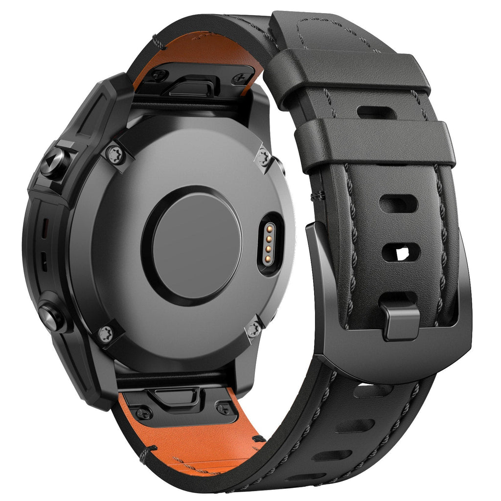 22 mm Quick Fit Leather Watch Band For Garmin (LSXJ-027)