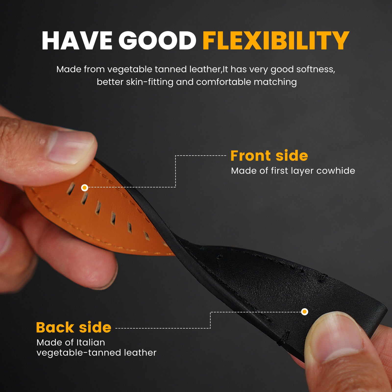 22 mm Quick Fit Leather Watch Band For Garmin (LSXJ-027)