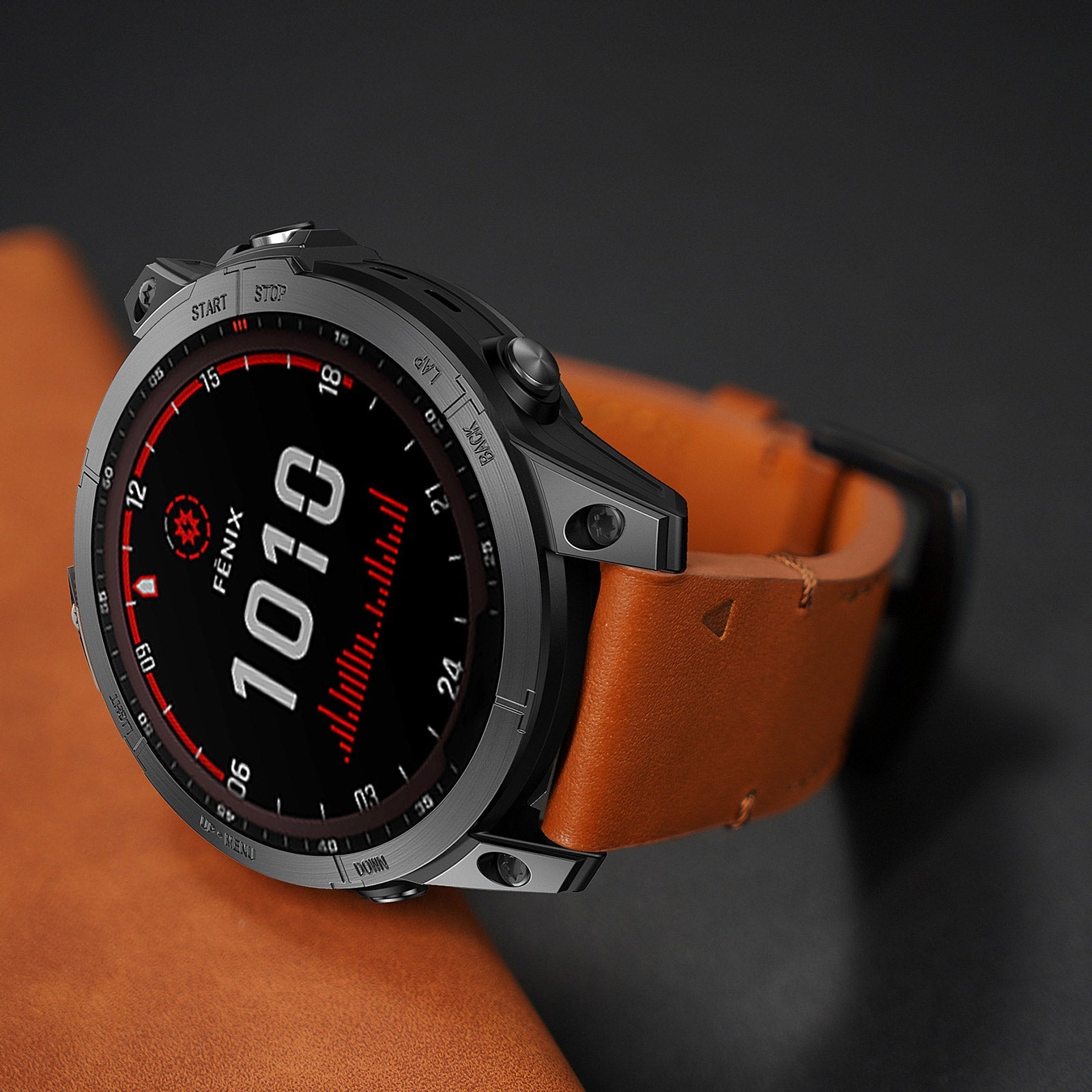 22 mm Quick Fit Leather Watch Band For Garmin (LSXJ-027)