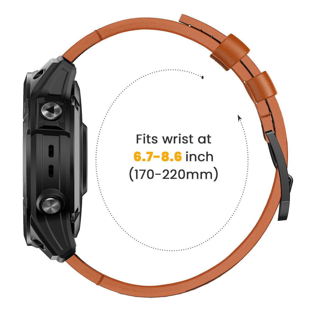22 mm Quick Fit Leather Watch Band For Garmin (LSXJ-027)