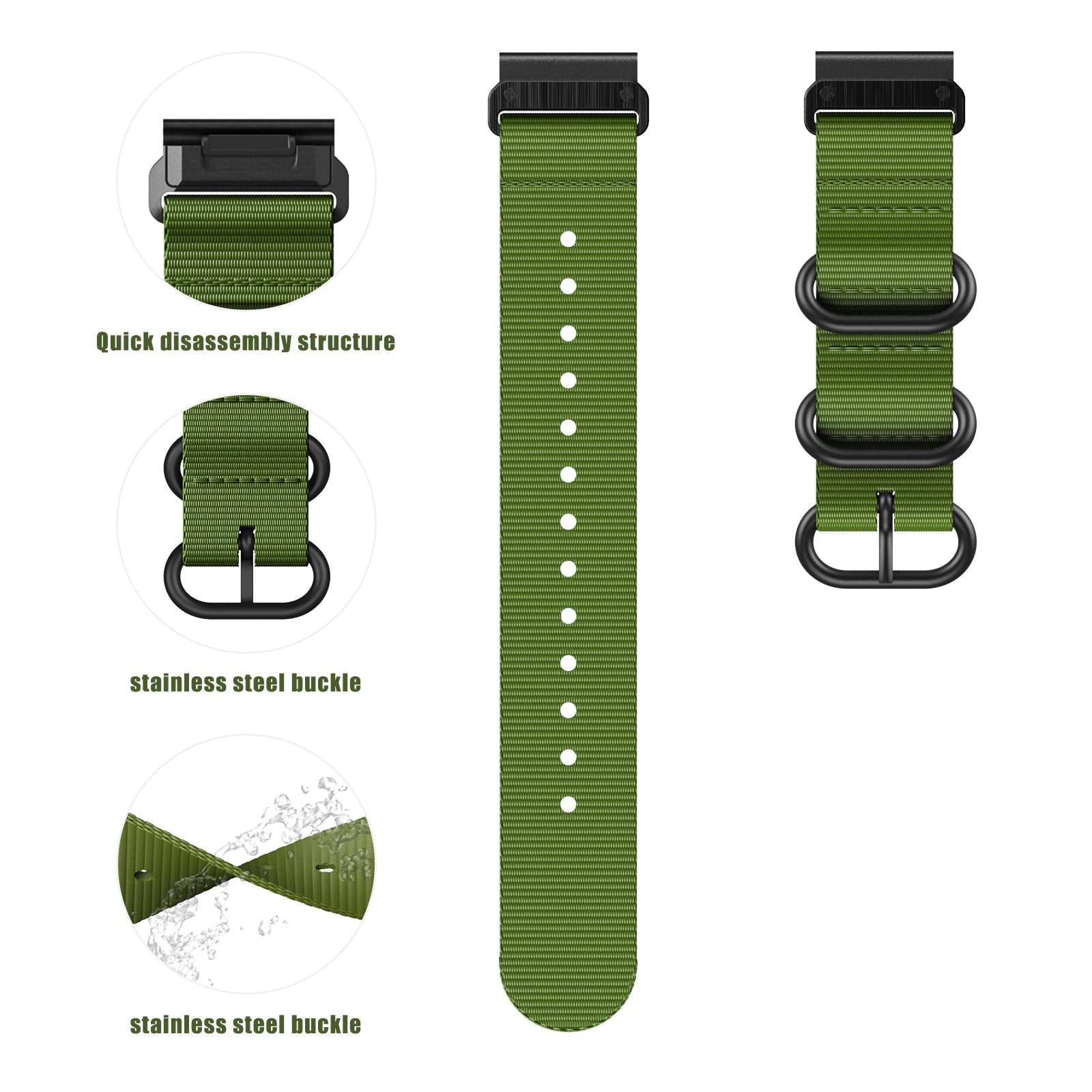 26 mm Quick Fit Nylon watch Bands For Garmin (LSXJ-035)