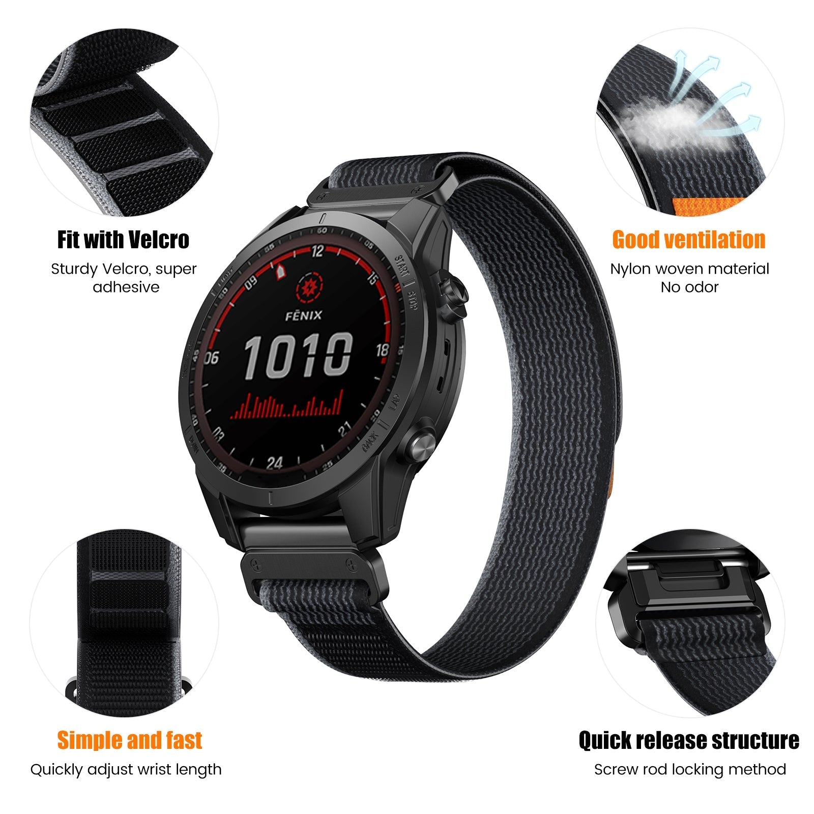 20 mm Quick Release Nylon Trail Loop Bands For Gamin Smart Watch (LSXJ-049)