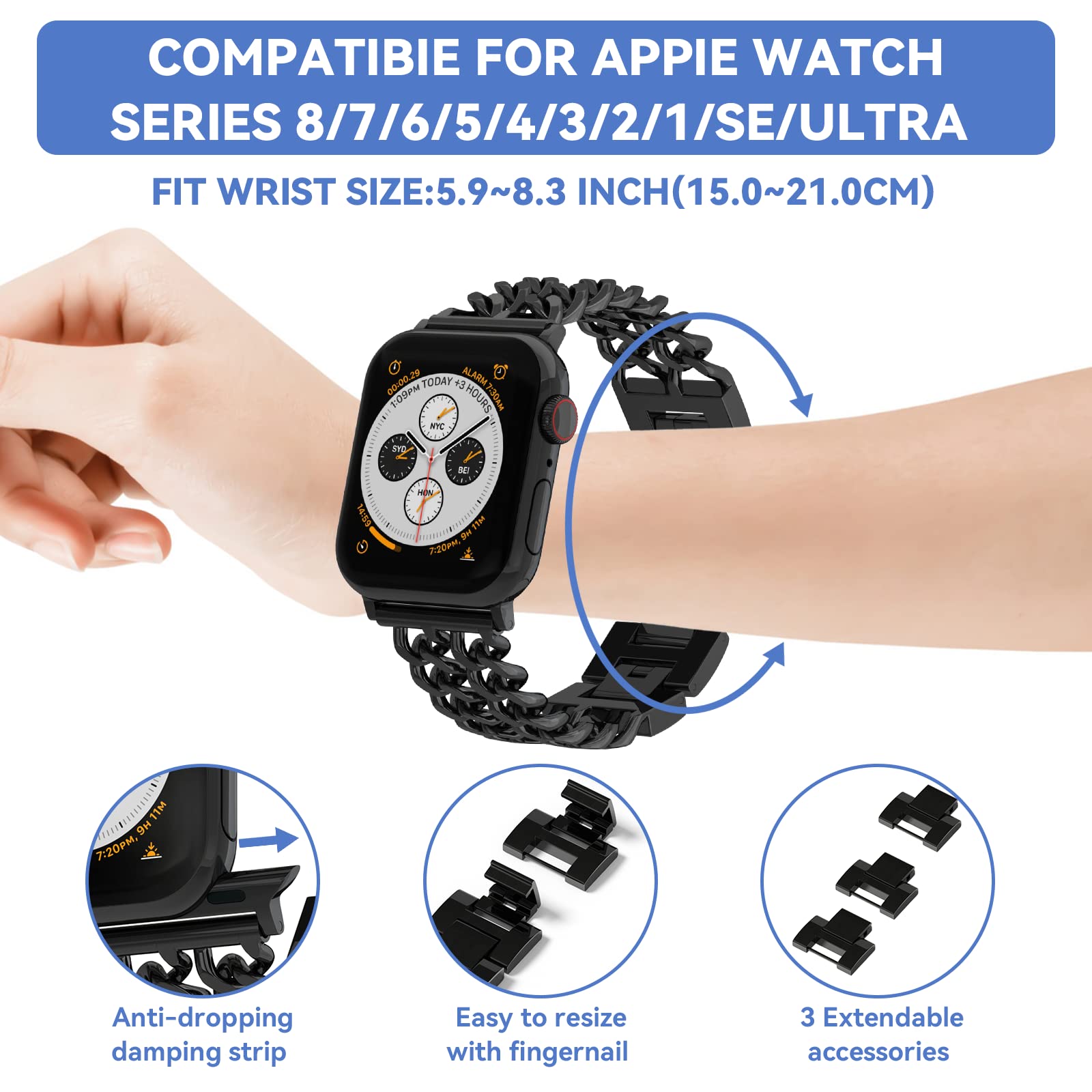 Apple Watch Fashionable Bracelet Chain Alloy Watch Bands (LSYJG-A008)