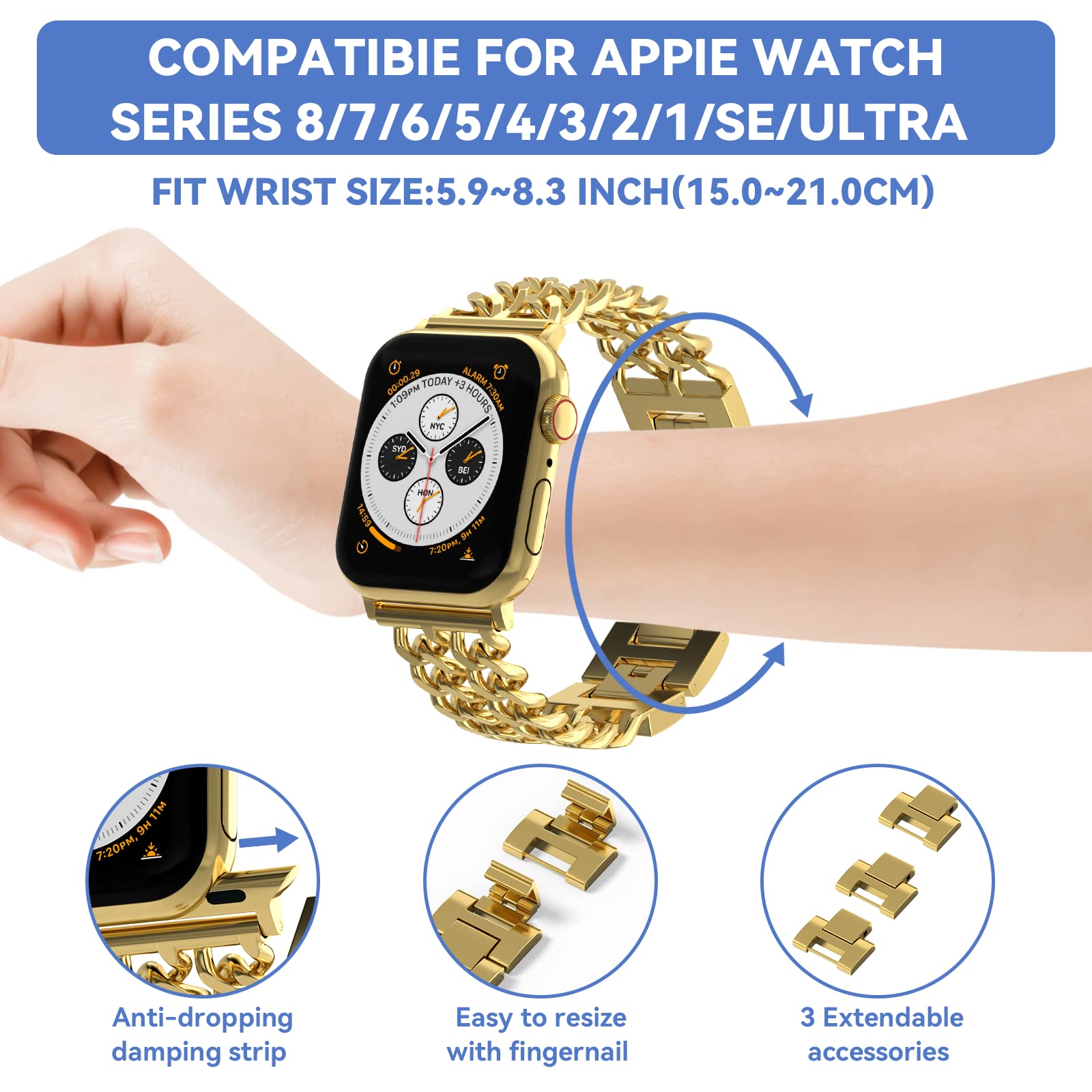 Apple Watch Fashionable Bracelet Chain Alloy Watch Bands (LSYJG-A008)