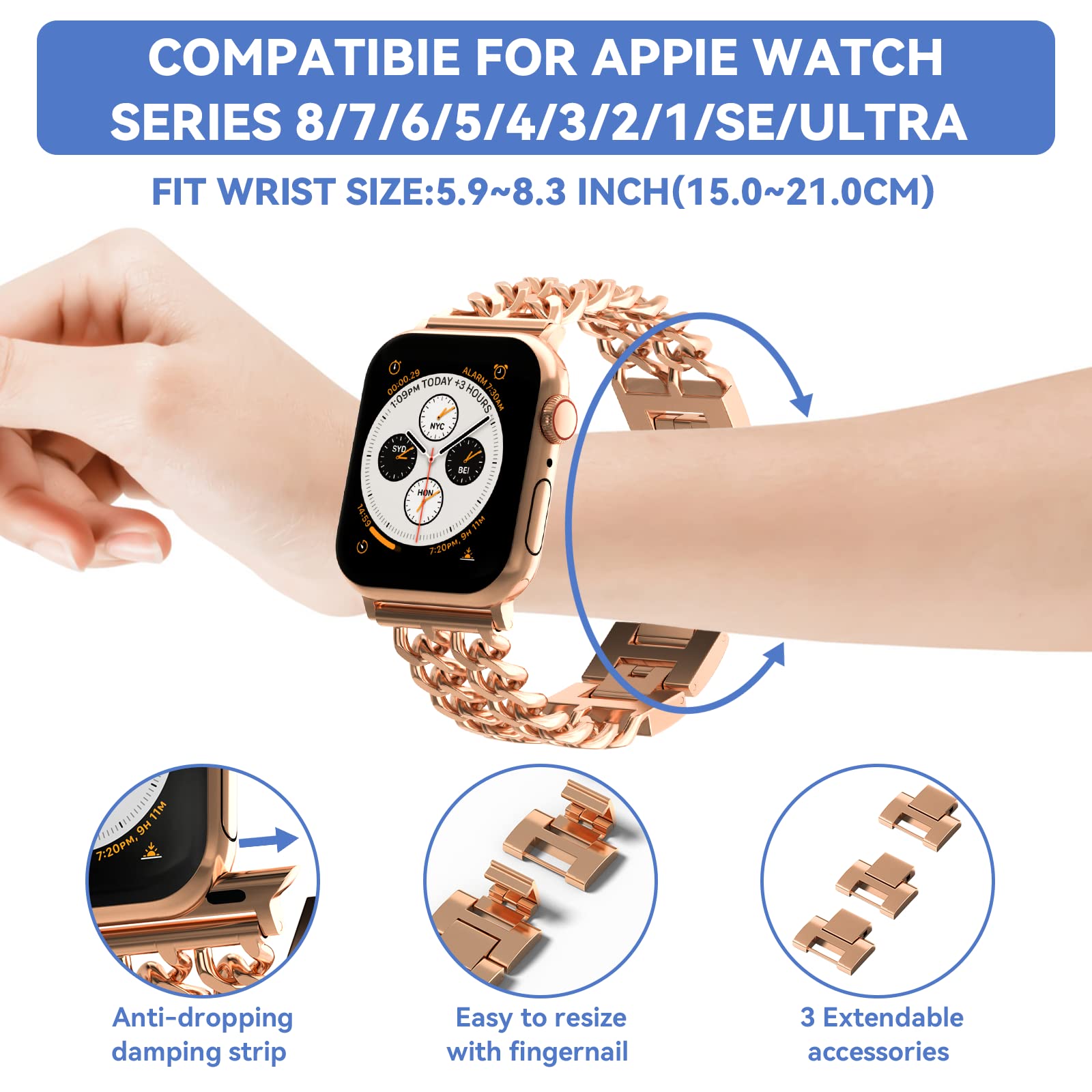Apple Watch Fashionable Bracelet Chain Alloy Watch Bands (LSYJG-A008)