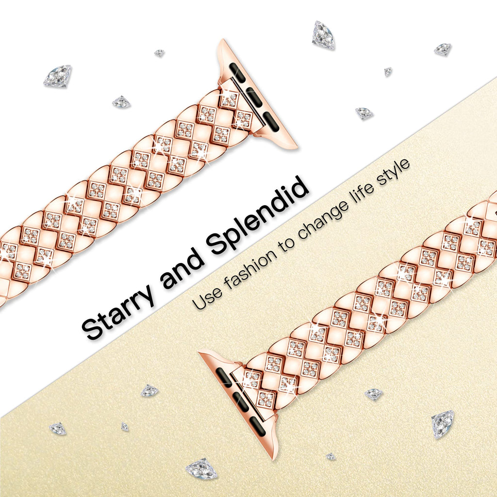 Apple Watch Diamond Bracelet Glitter Metal Strap (LSYJG-A105)