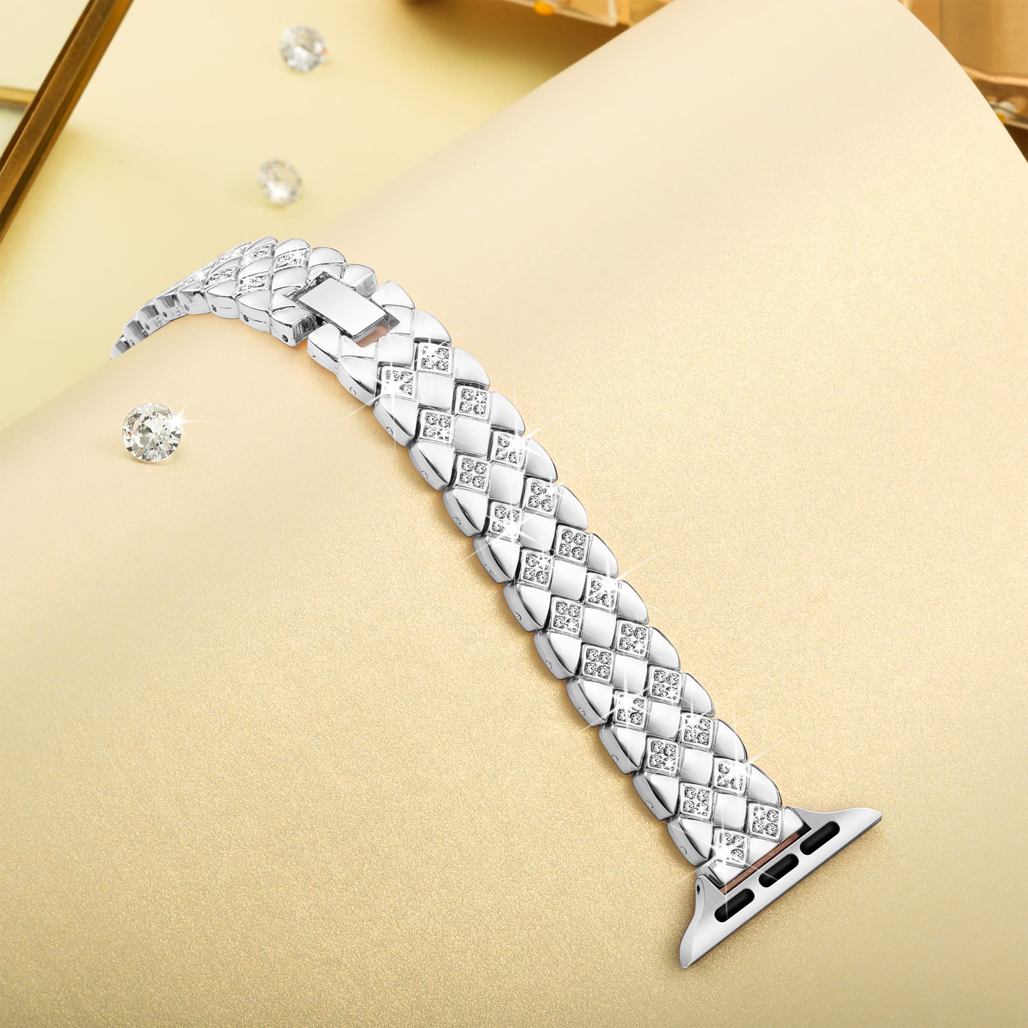 Apple Watch Diamond Bracelet Glitter Metal Strap (LSYJG-A105)