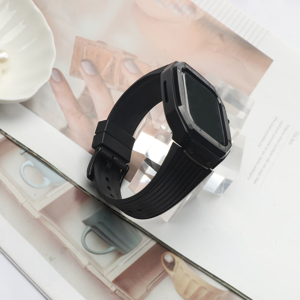 Apple Watch Fashion Integrated TPU Watch Band + Alloy Watch Cover (LSYSHH-020)