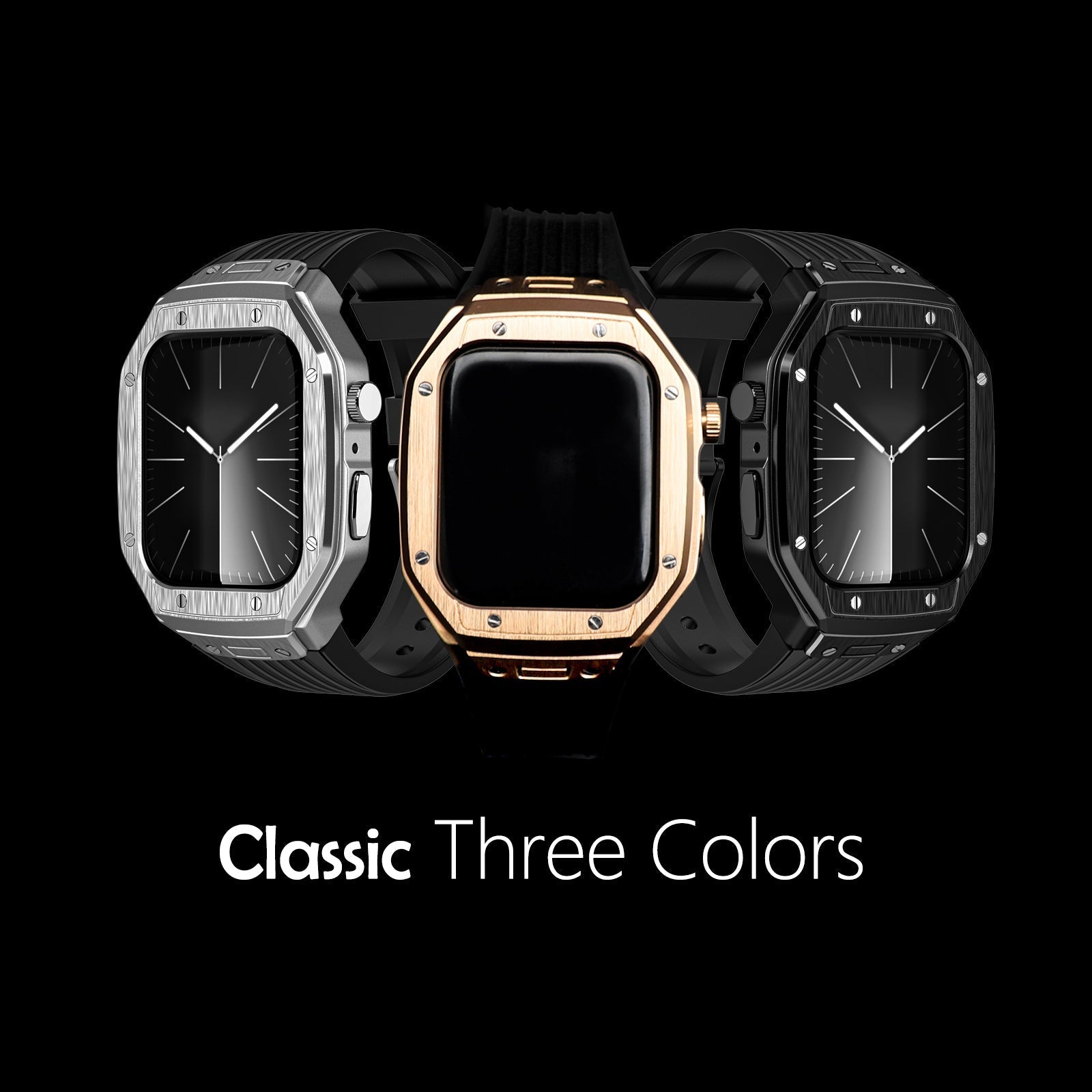 Apple Watch Fashion Integrated TPU Watch Band + Alloy Watch Cover (LSYSHH-020)