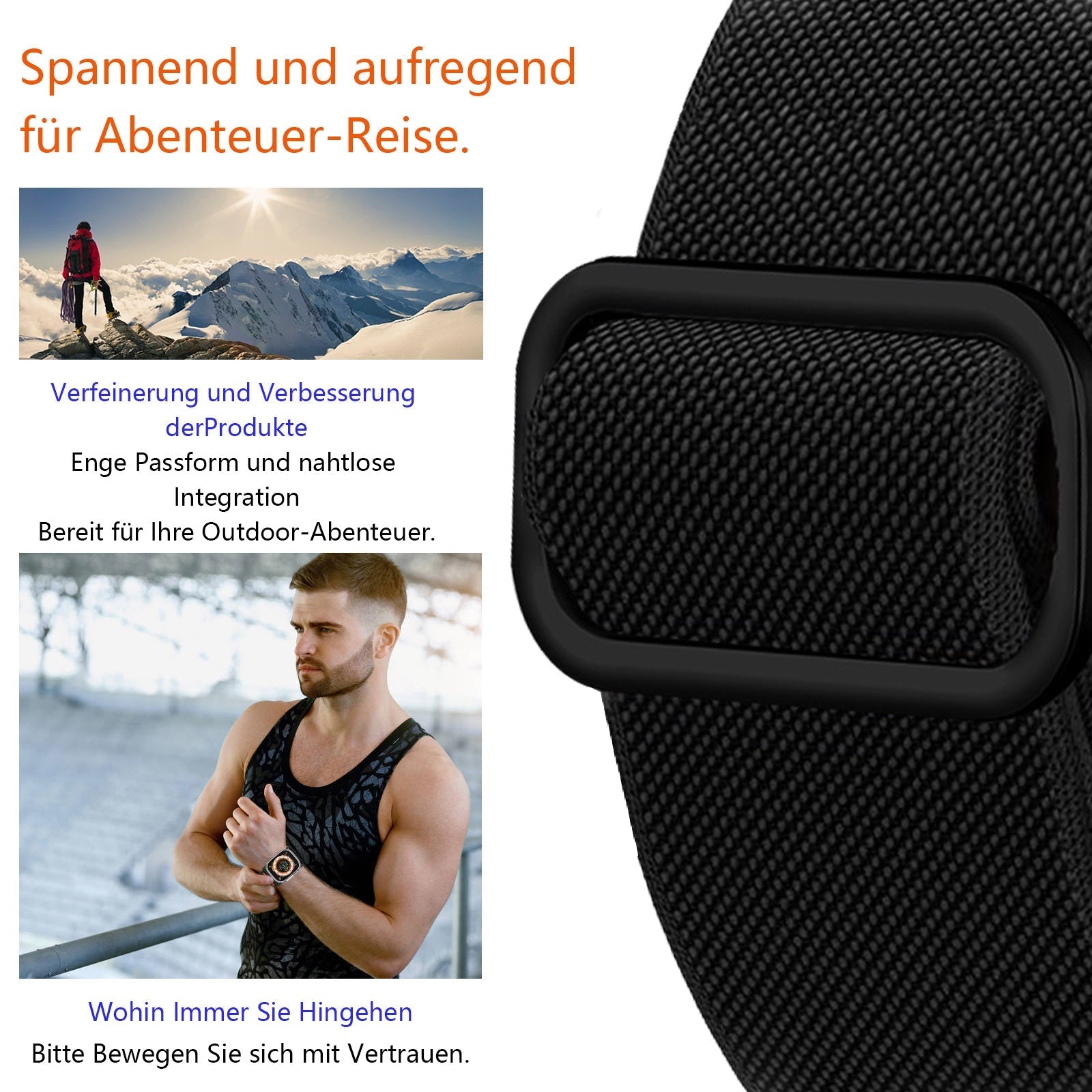 Apple Watch Wide Adjustable nylon watch band (LSYZHSH-001)