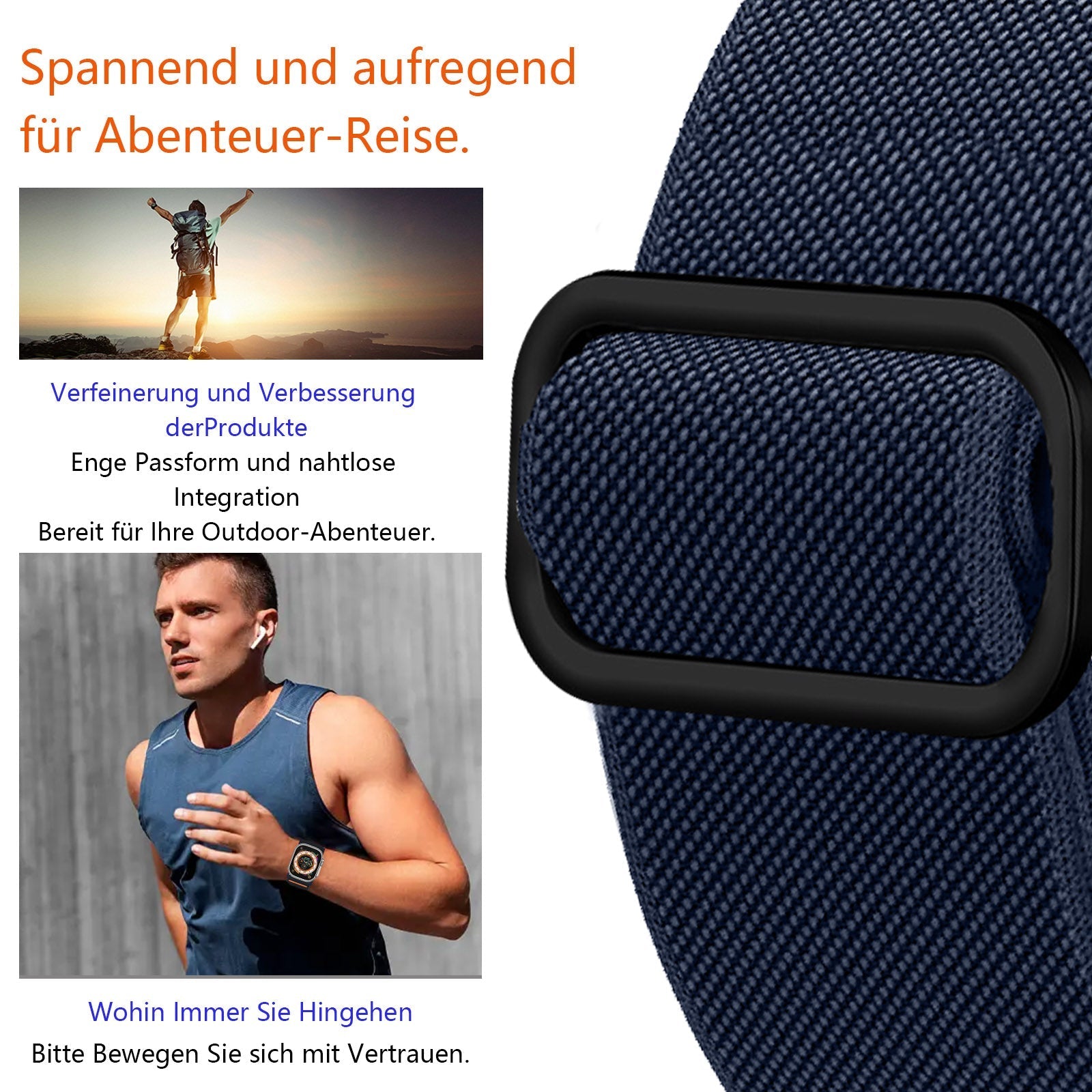 Apple Watch Wide Adjustable nylon watch band (LSYZHSH-001)
