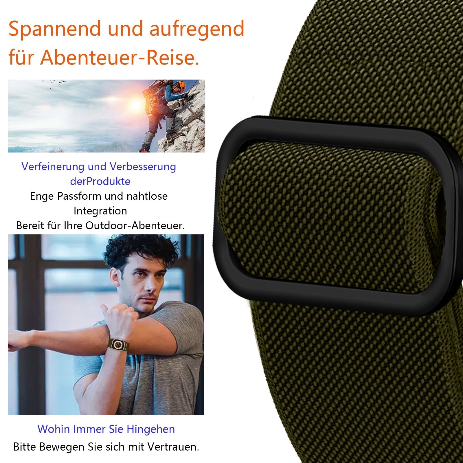 Apple Watch Wide Adjustable nylon watch band (LSYZHSH-001)