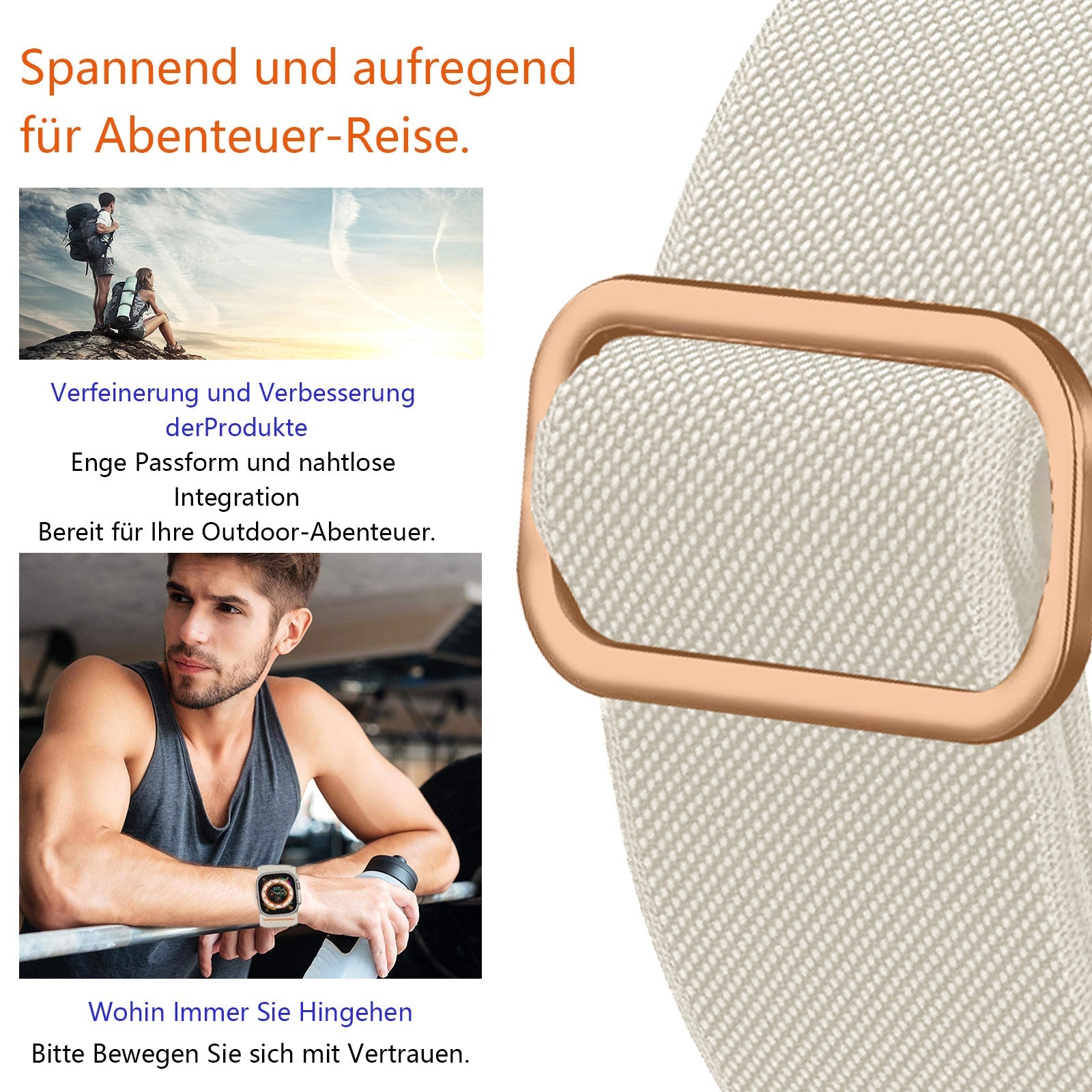 Apple Watch Wide Adjustable nylon watch band (LSYZHSH-001)