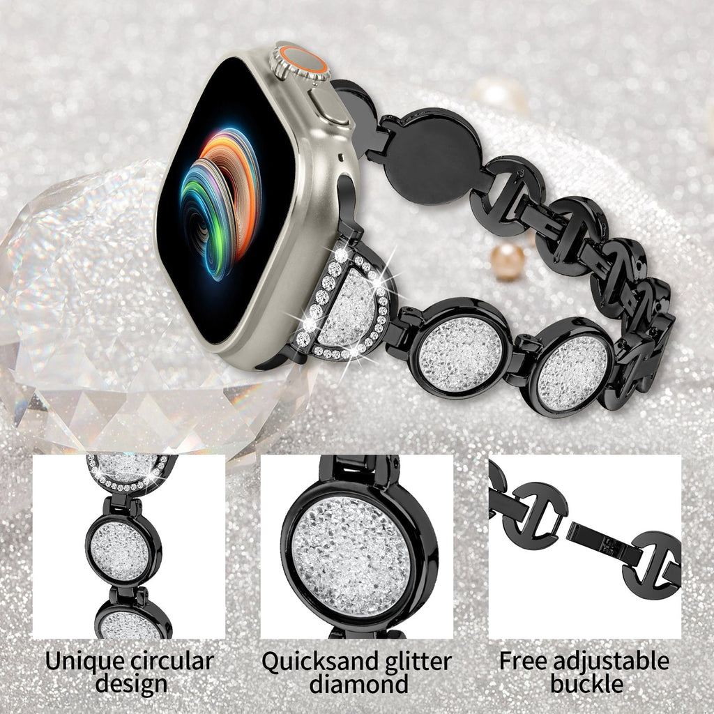 Apple Watch Diamond Bracelet Glitter Metal Strap (LSZHYH-009)