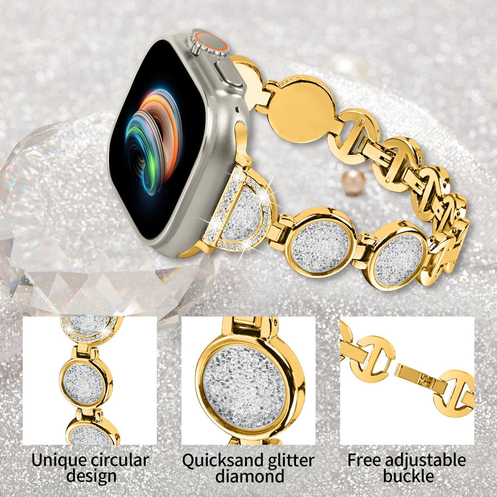 Apple Watch Diamond Bracelet Glitter Metal Strap (LSZHYH-009)
