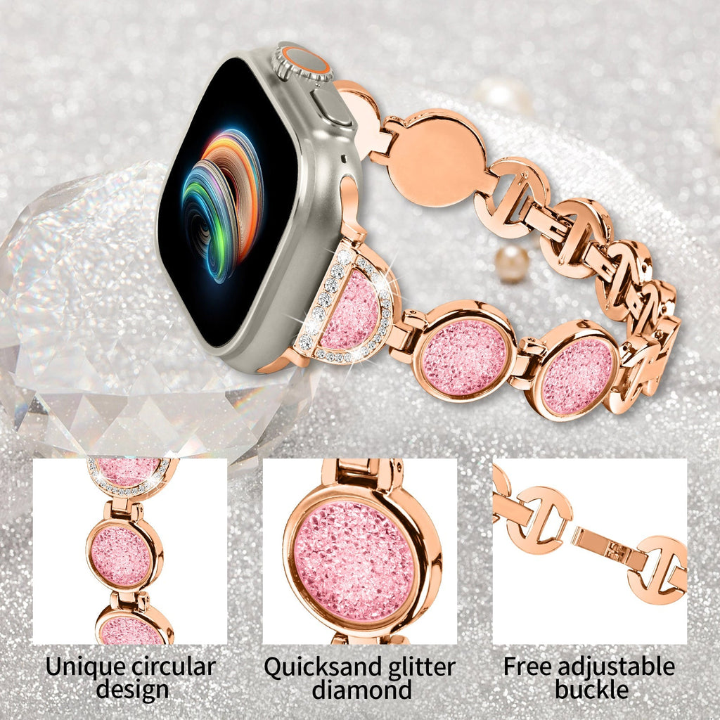 Apple Watch Diamond Bracelet Glitter Metal Strap (LSZHYH-009)