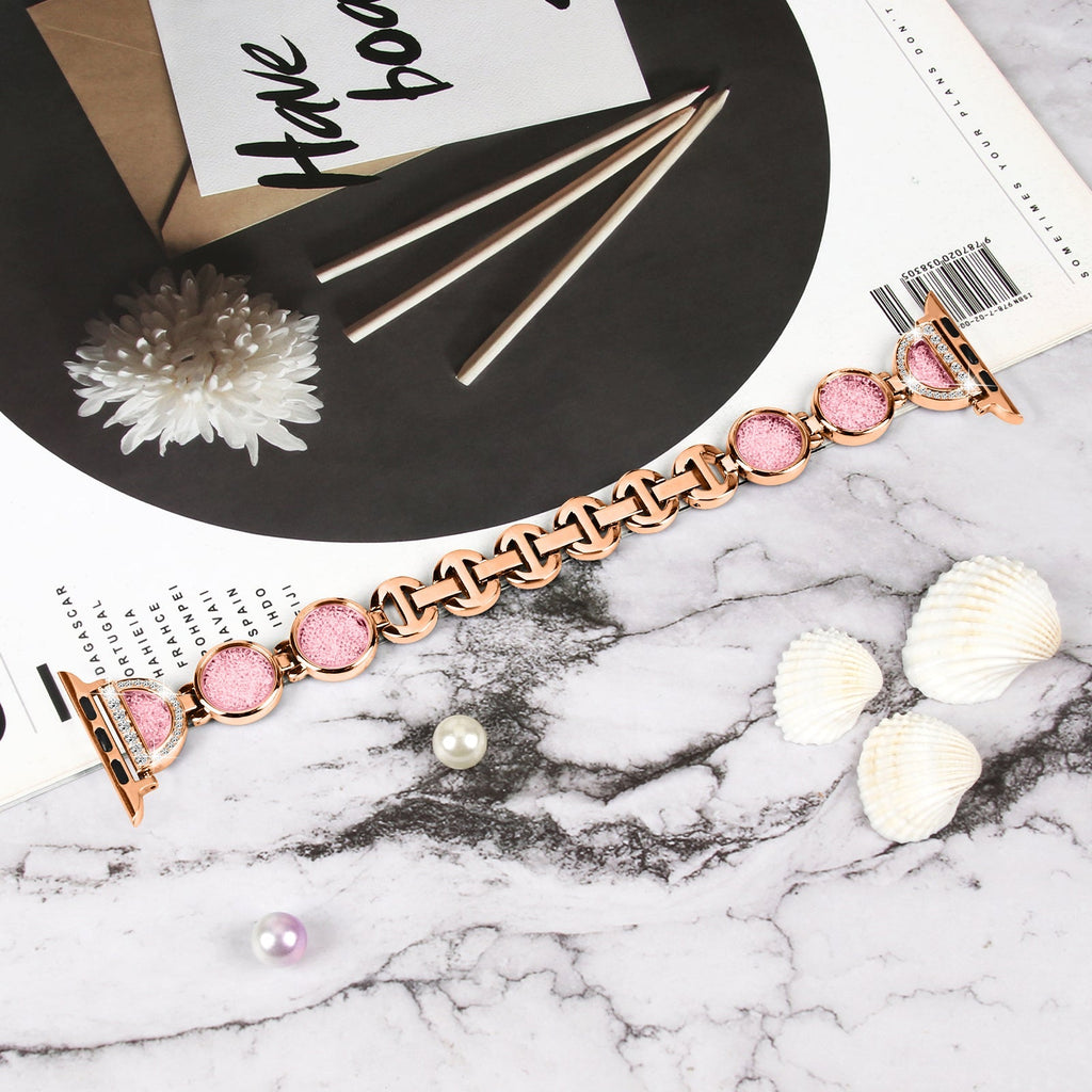Apple Watch Diamond Bracelet Glitter Metal Strap (LSZHYH-009)