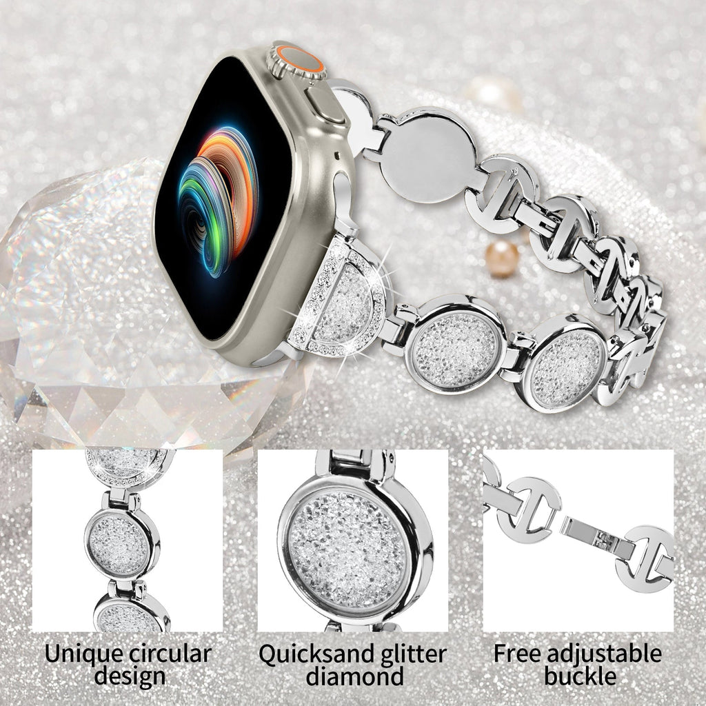Apple Watch Diamond Bracelet Glitter Metal Strap (LSZHYH-009)