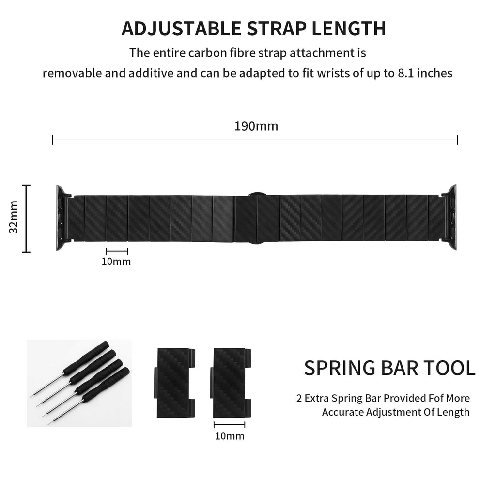 Apple Watch Link Bracelet Ultra lightweight Carbon Fibre style (LSZHYH-062-A)