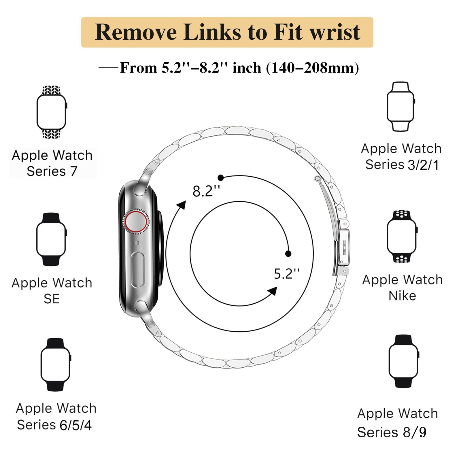 Apple Watch Small seven-bead slingshot buckle watch band (LSZHYH-079)