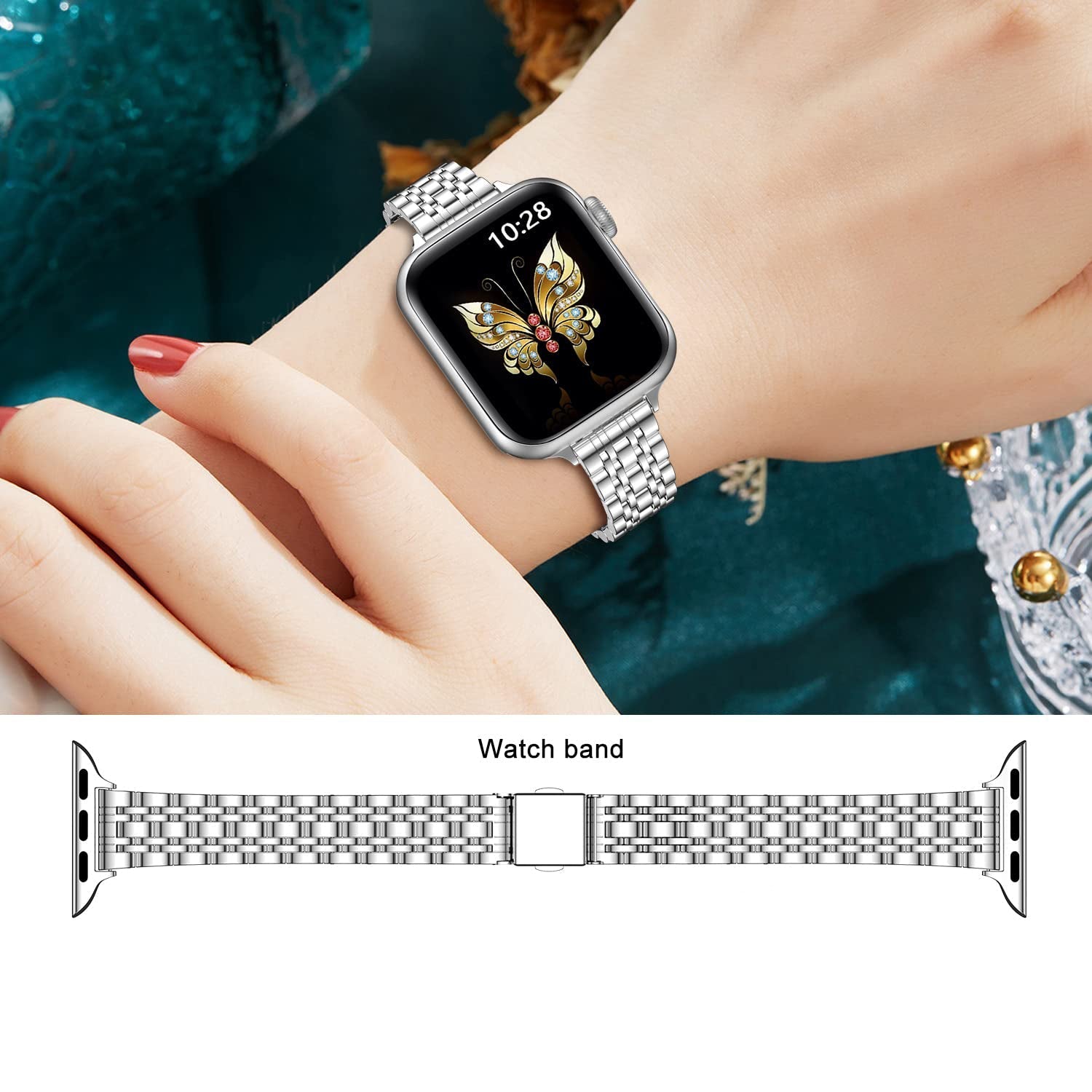 Apple Watch Small seven-bead slingshot buckle watch band (LSZHYH-079)