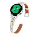 20 mm Quick Release T shape Slim leather strap with diamond inset watch band with silver adapter (LSZHYH-087)