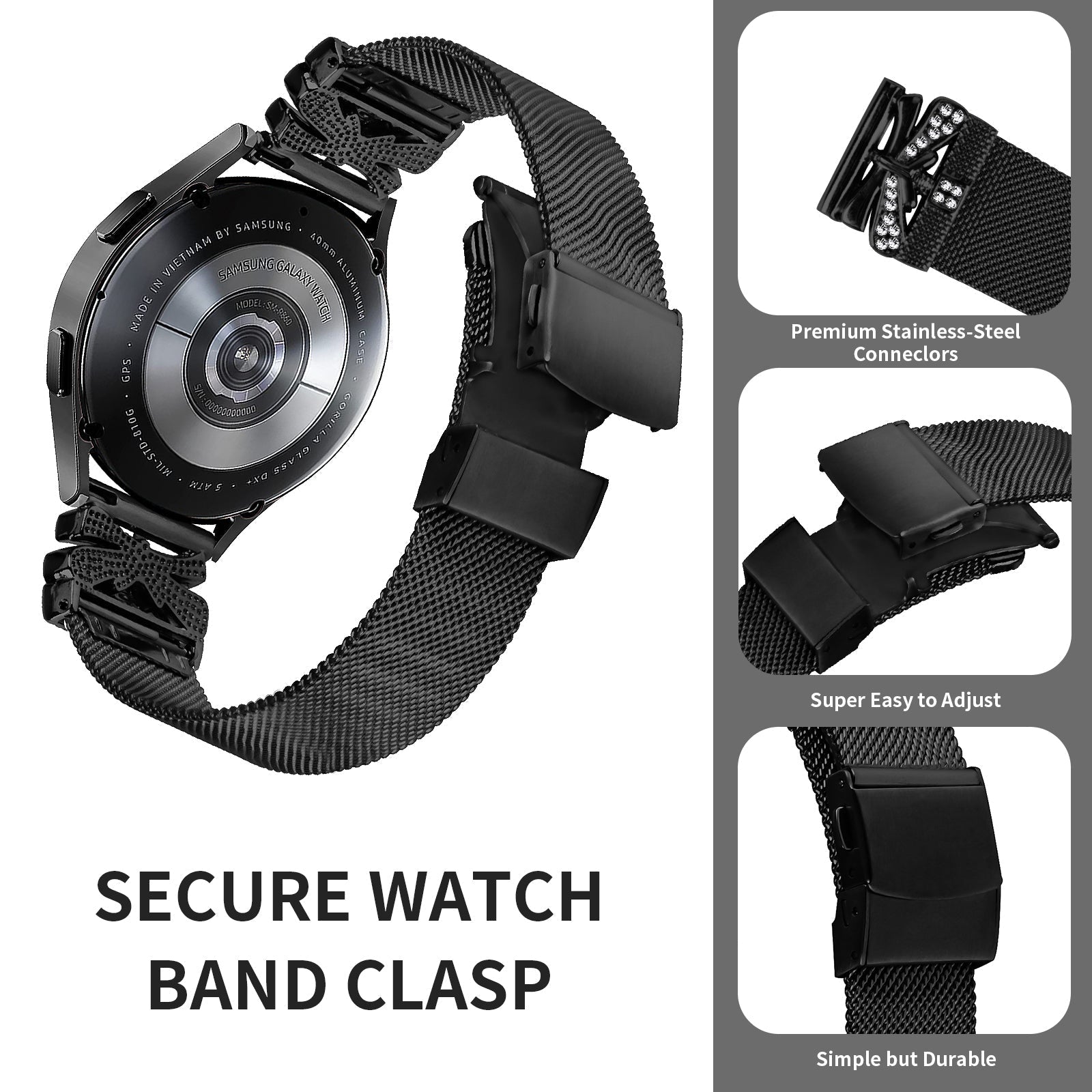 20 mm Quick Release Turtle Back Butterfly Mlianese Watch Band (LSZHYH-100)