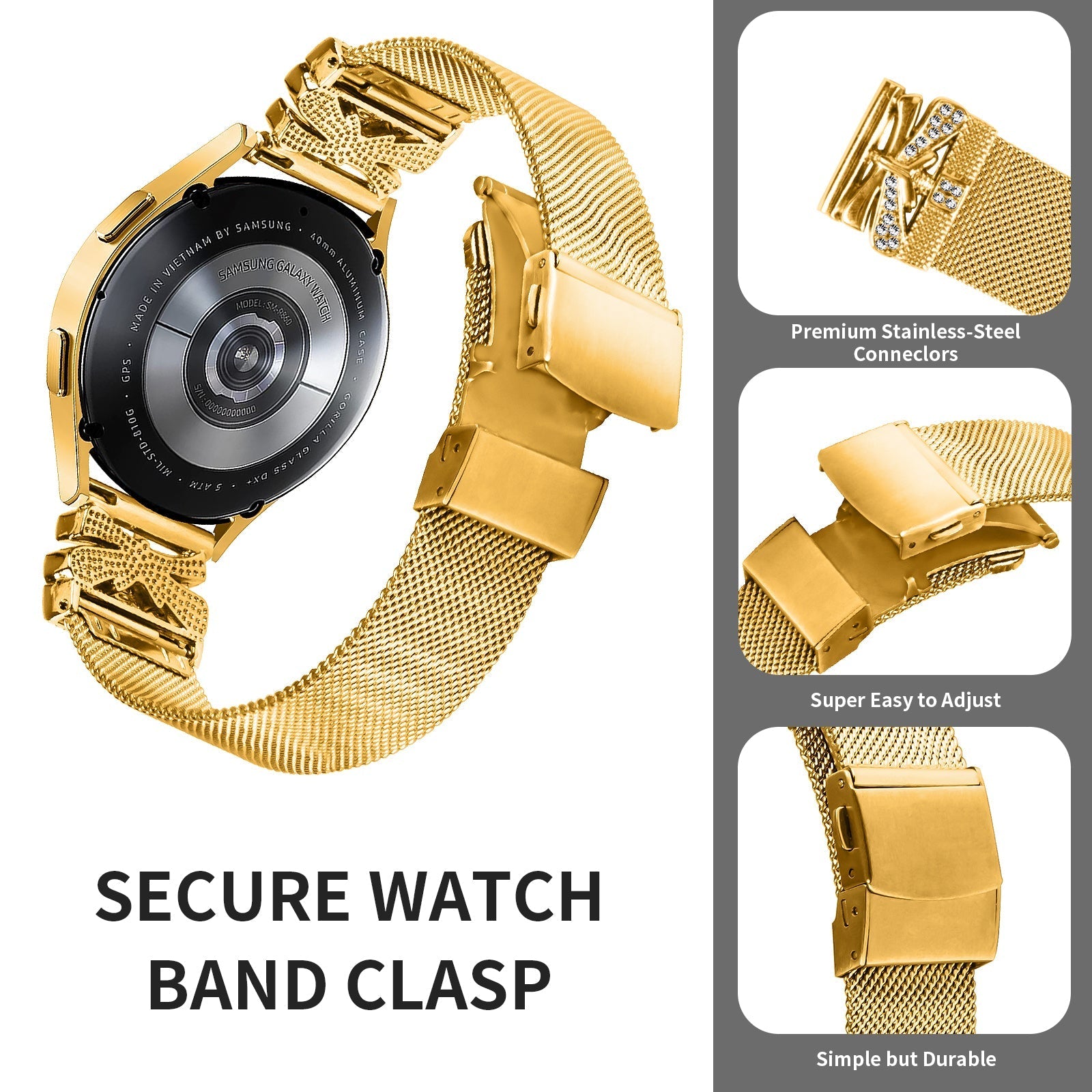 20 mm Quick Release Turtle Back Butterfly Mlianese Watch Band (LSZHYH-100)