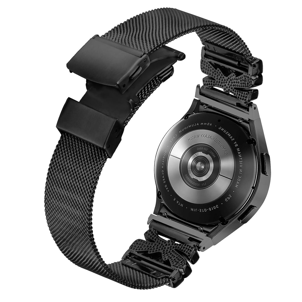 20 mm Quick Release Turtle Back Butterfly Mlianese Watch Band For Samsung (LSZHYH-104)
