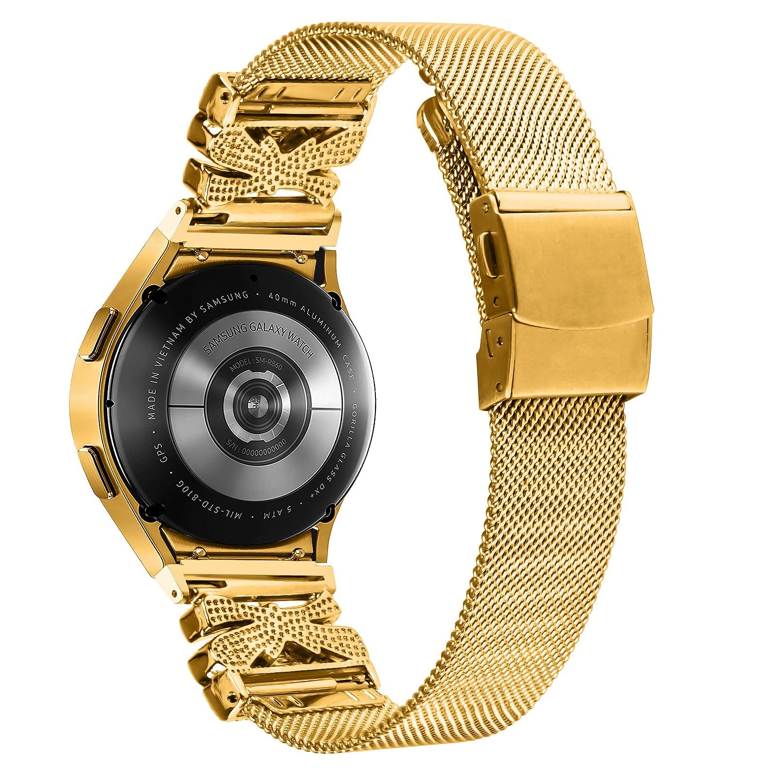 20 mm Quick Release Turtle Back Butterfly Mlianese Watch Band For Samsung (LSZHYH-104)