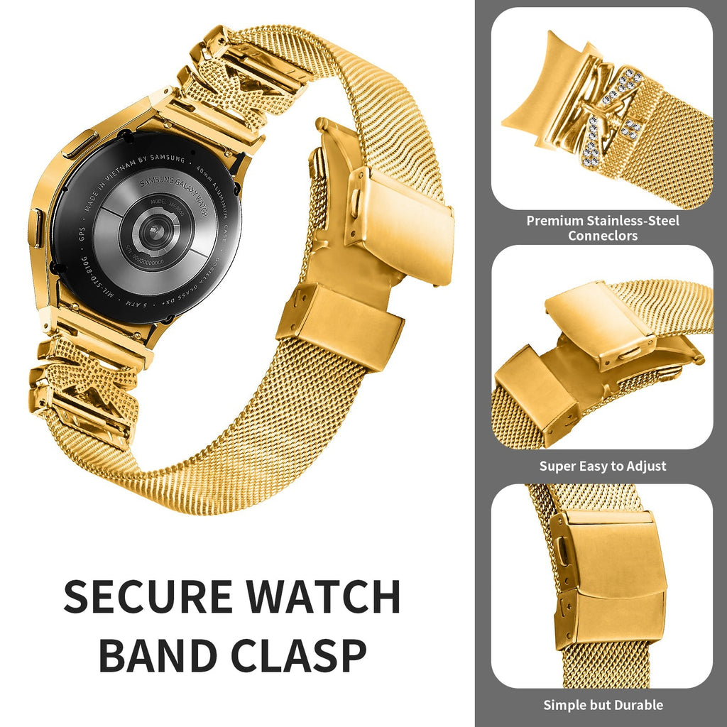 20 mm Quick Release Turtle Back Butterfly Mlianese Watch Band For Samsung (LSZHYH-104)