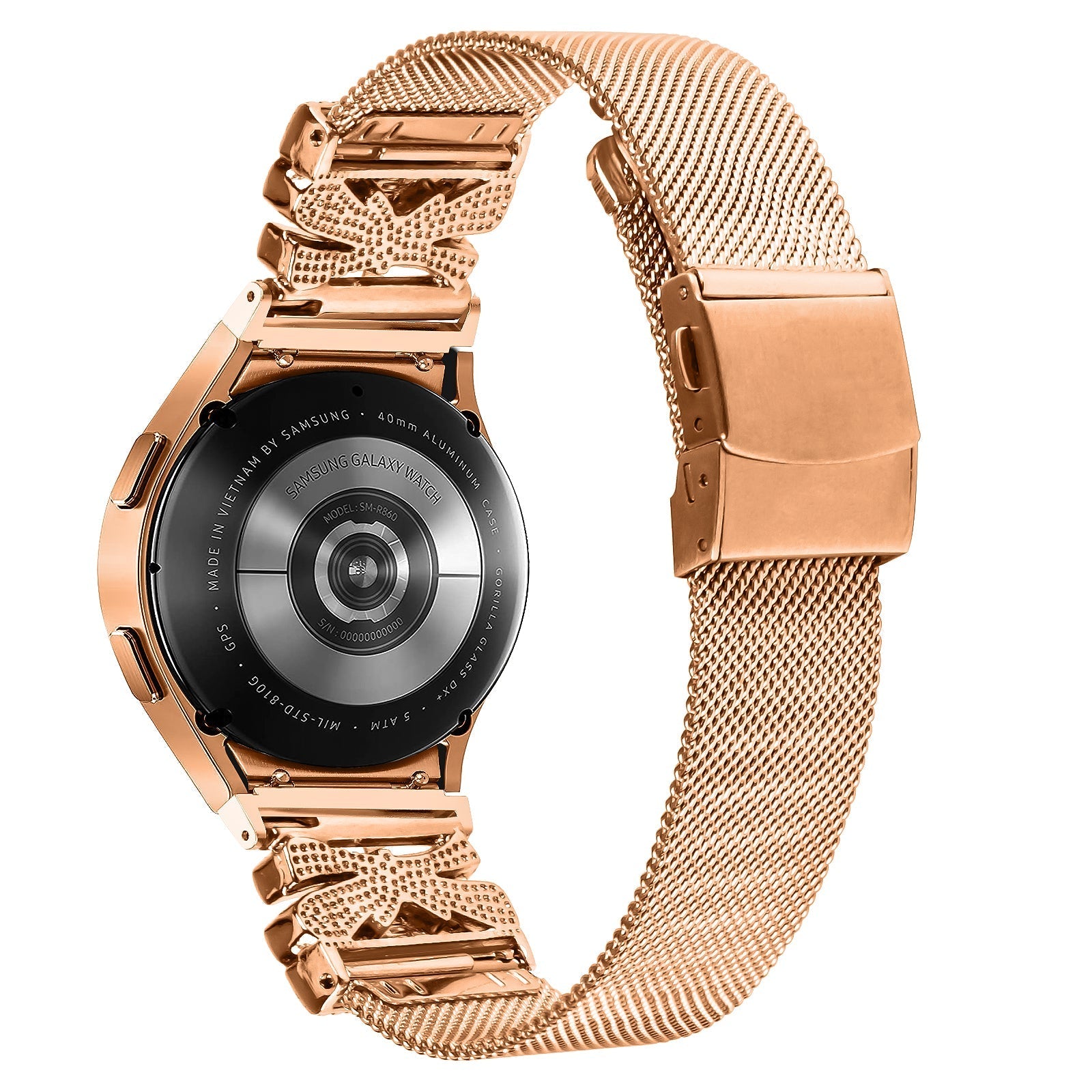 20 mm Quick Release Turtle Back Butterfly Mlianese Watch Band For Samsung (LSZHYH-104)