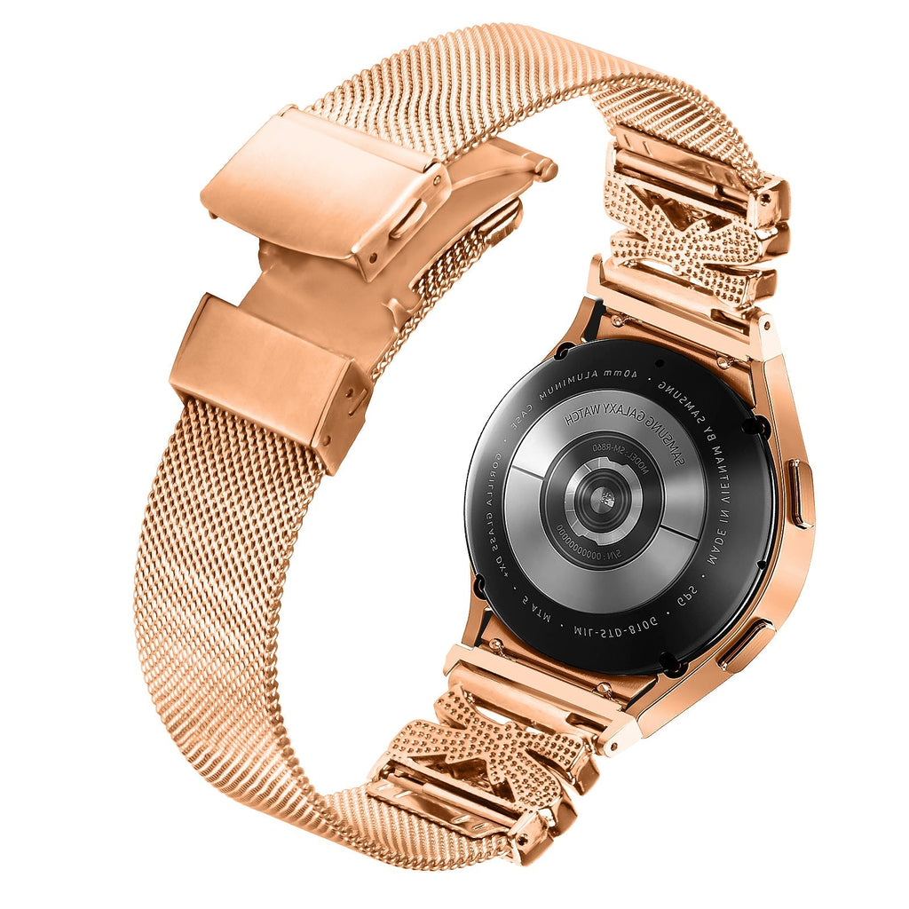 20 mm Quick Release Turtle Back Butterfly Mlianese Watch Band For Samsung (LSZHYH-104)
