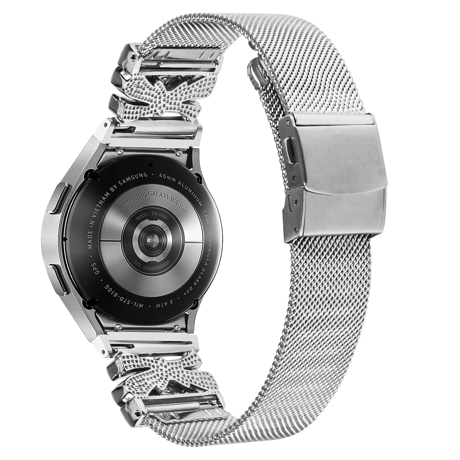 20 mm Quick Release Turtle Back Butterfly Mlianese Watch Band For Samsung (LSZHYH-104)