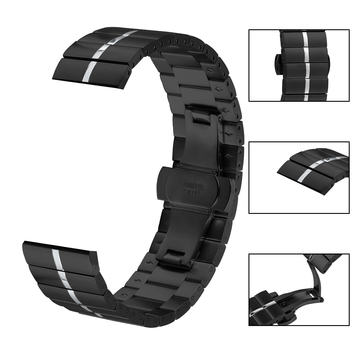22 mm Quick Release Butterfly buckle Stainless steel watch strap (LSZHYH-112)