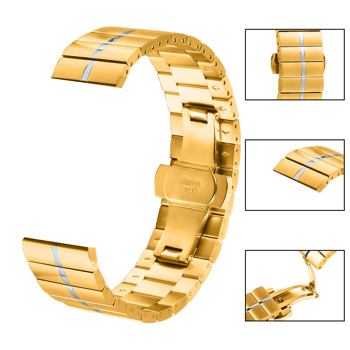 22 mm Quick Release Butterfly buckle Stainless steel watch strap (LSZHYH-112)