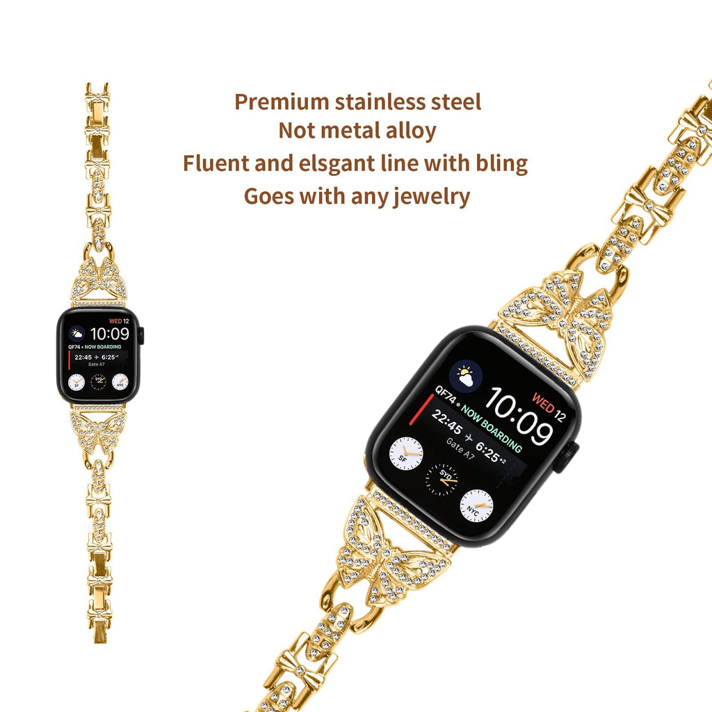 Apple Watch Diamond Bracelet Glitter Metal Strap (LSZHYH-B005)