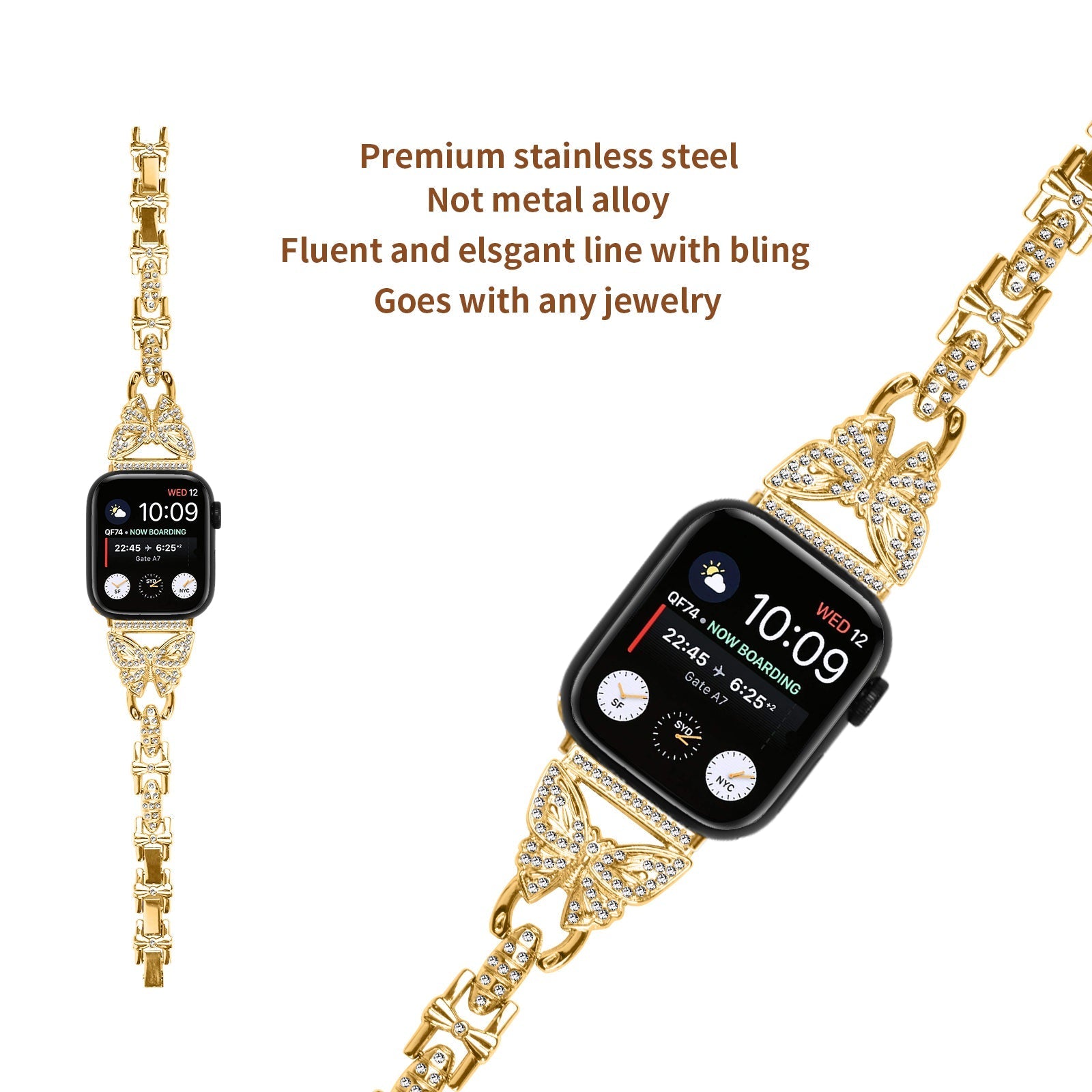 Apple Watch Diamond Bracelet Glitter Metal Strap (LSZHYH-B005)